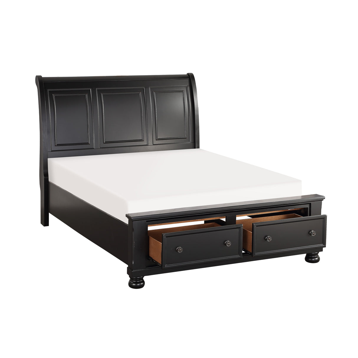 1714KBK-1EK* (3)Eastern King Sleigh Platform Bed with Footboard Storage from Homelegance - Luna Furniture