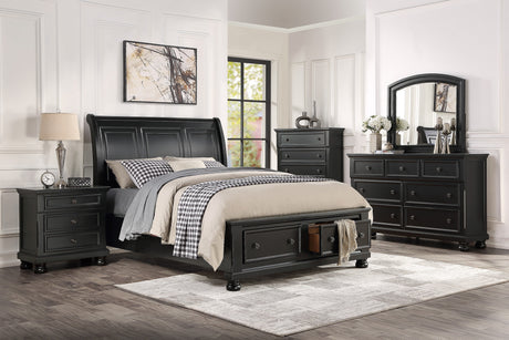 1714KBK-1EK* (3)Eastern King Sleigh Platform Bed with Footboard Storage from Homelegance - Luna Furniture
