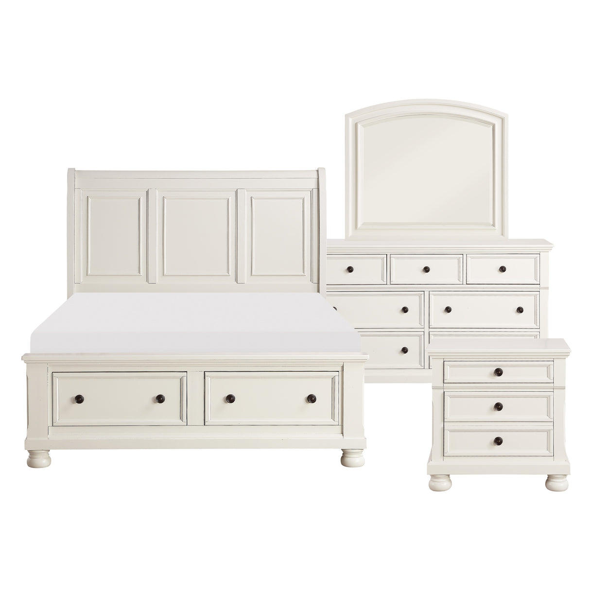 1714W-1*44-Piece Bedroom Set (Queen Bed, Nightstand, Dresser, Mirror) from Homelegance - Luna Furniture