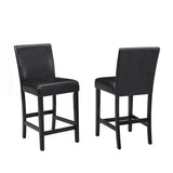 Lennon Black/White Faux Leather 5-Piece Counter Height Dining Set from Crown Mark - Luna Furniture