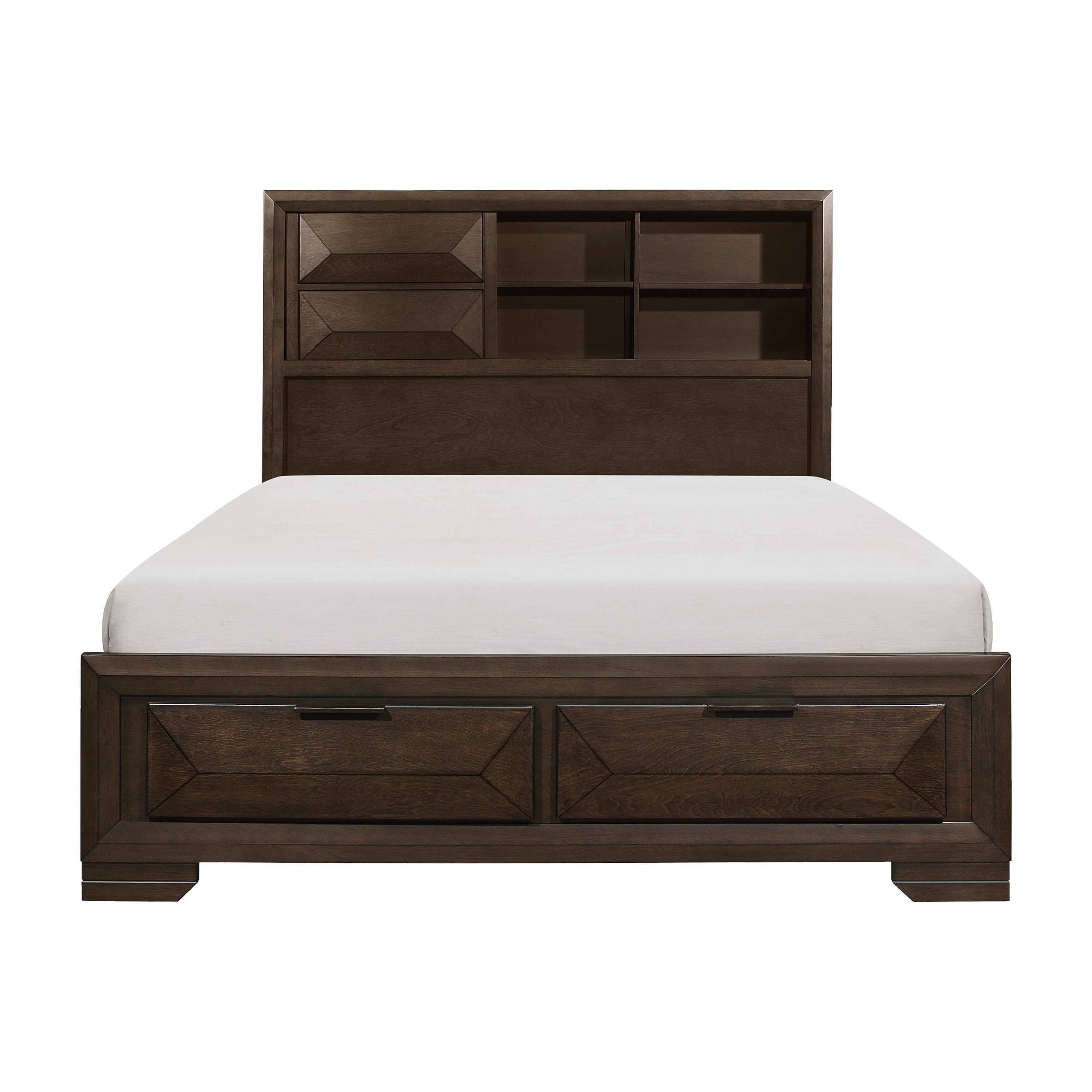 Chesky Warm Espresso Queen Bookcase Storage Platform Bed from Homelegance - Luna Furniture