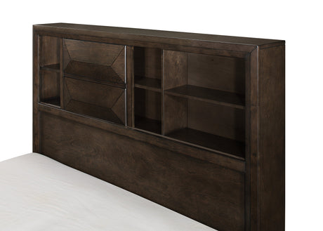 Chesky Warm Espresso Queen Bookcase Storage Platform Bed from Homelegance - Luna Furniture