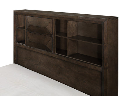 Chesky Warm Espresso 4-Piece Bedroom Set (Queen Bed, Nightstand, Dresser, Mirror) from Homelegance - Luna Furniture