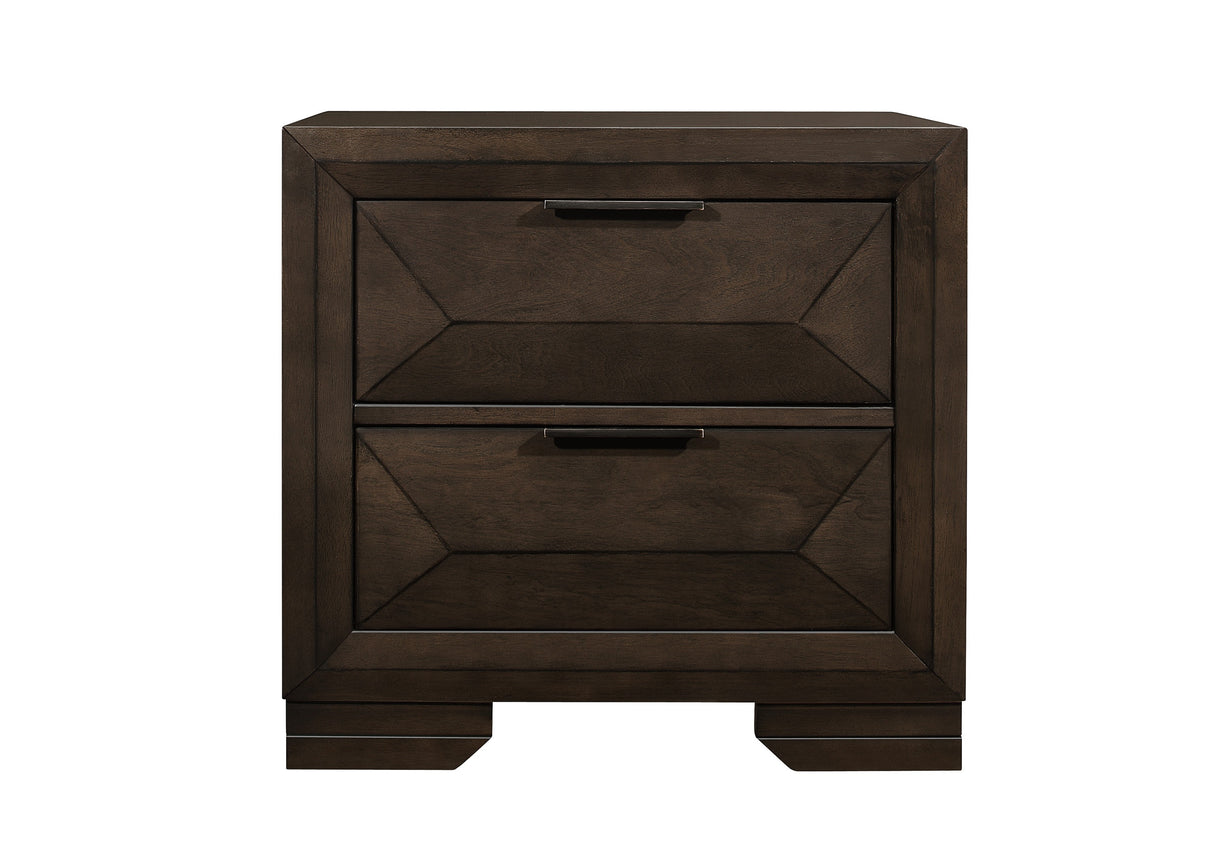 Chesky Warm Espresso 4-Piece Bedroom Set (Queen Bed, Nightstand, Dresser, Mirror) from Homelegance - Luna Furniture