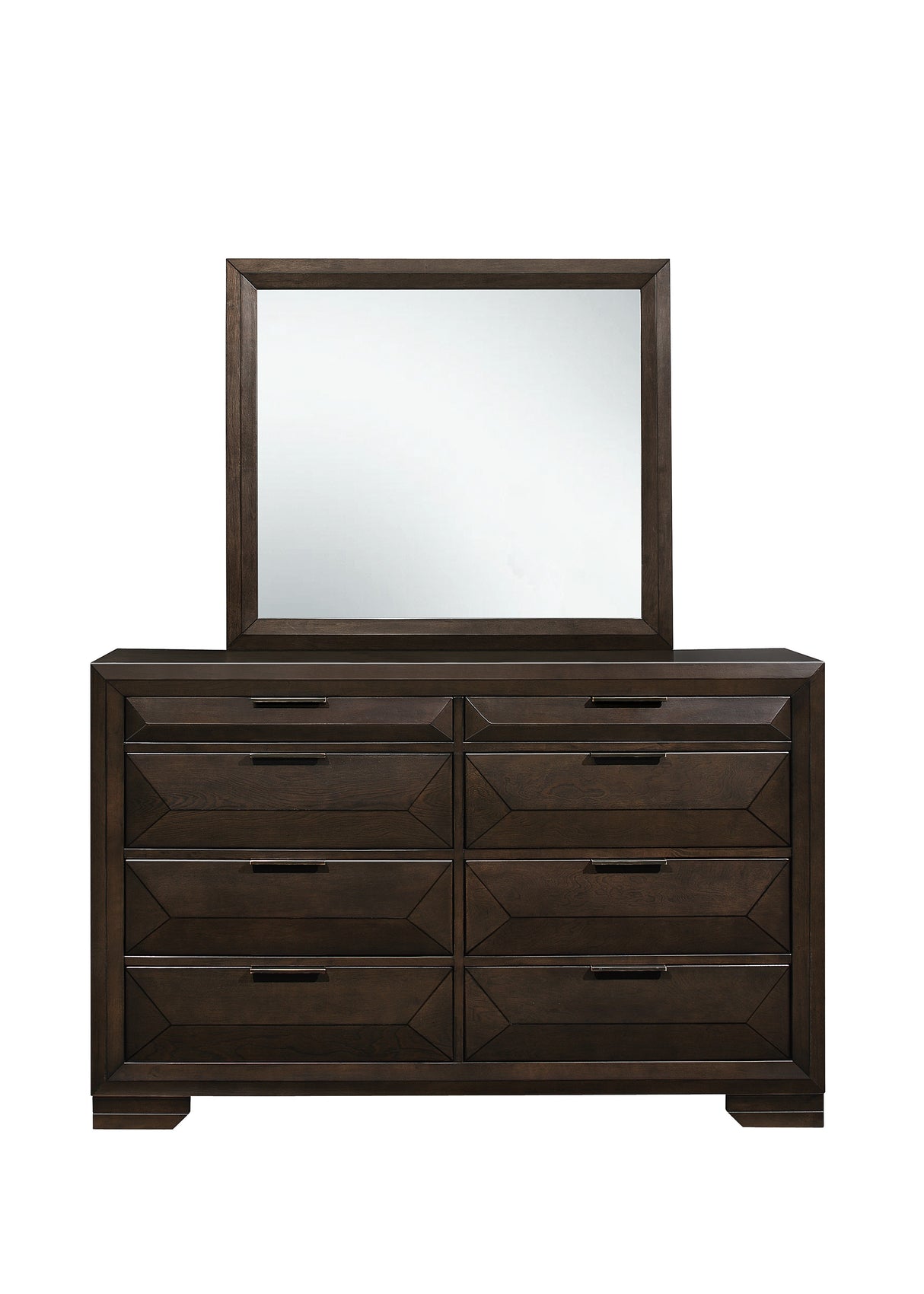 Chesky Warm Espresso 4-Piece Bedroom Set (Queen Bed, Nightstand, Dresser, Mirror) from Homelegance - Luna Furniture