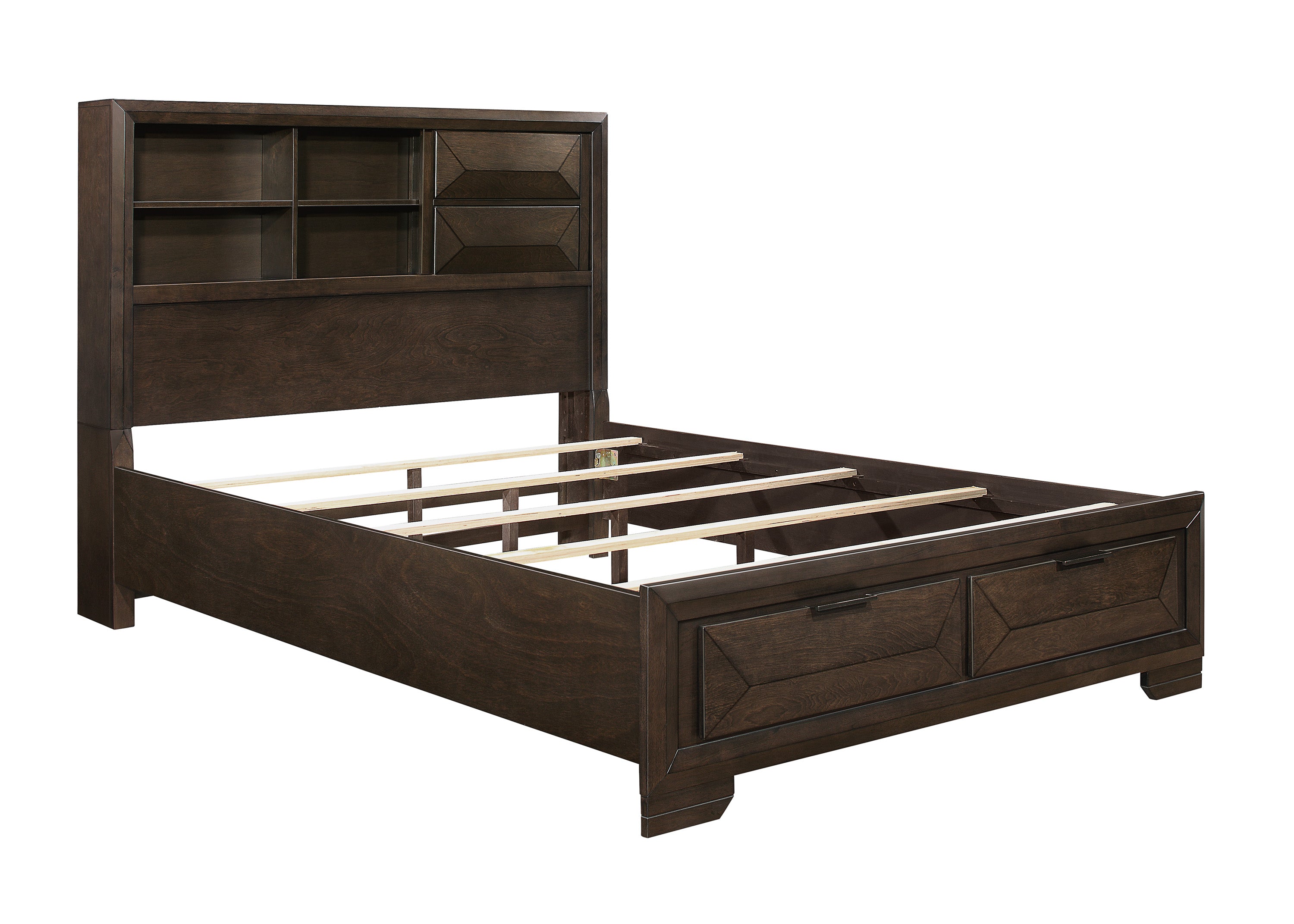 Chesky Warm Espresso Bookcase Storage Platform Bedroom Set from Homelegance - Luna Furniture