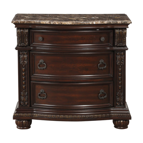 Cavalier Dark Cherry 4-Piece Bedroom Set (Queen Bed, Nightstand, Dresser, Mirror) from Homelegance - Luna Furniture