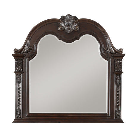 Cavalier Dark Cherry 4-Piece Bedroom Set (Queen Bed, Nightstand, Dresser, Mirror) from Homelegance - Luna Furniture
