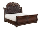 Cavalier Brown Queen Sleigh Bed - Luna Furniture