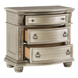 Cavalier Silver 4-Piece Bedroom Set (Queen Bed, Nightstand, Dresser, Mirror) from Homelegance - Luna Furniture
