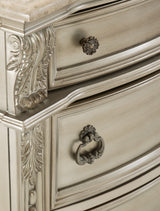 Cavalier Silver 4-Piece Bedroom Set (Queen Bed, Nightstand, Dresser, Mirror) from Homelegance - Luna Furniture