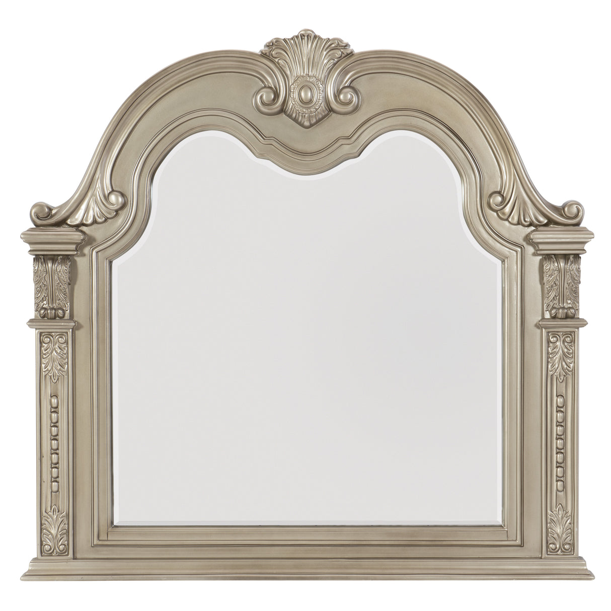 Cavalier Silver 4-Piece Bedroom Set (Queen Bed, Nightstand, Dresser, Mirror) from Homelegance - Luna Furniture