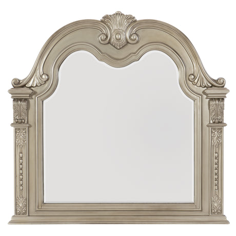 Cavalier Silver 4-Piece Bedroom Set (Queen Bed, Nightstand, Dresser, Mirror) from Homelegance - Luna Furniture