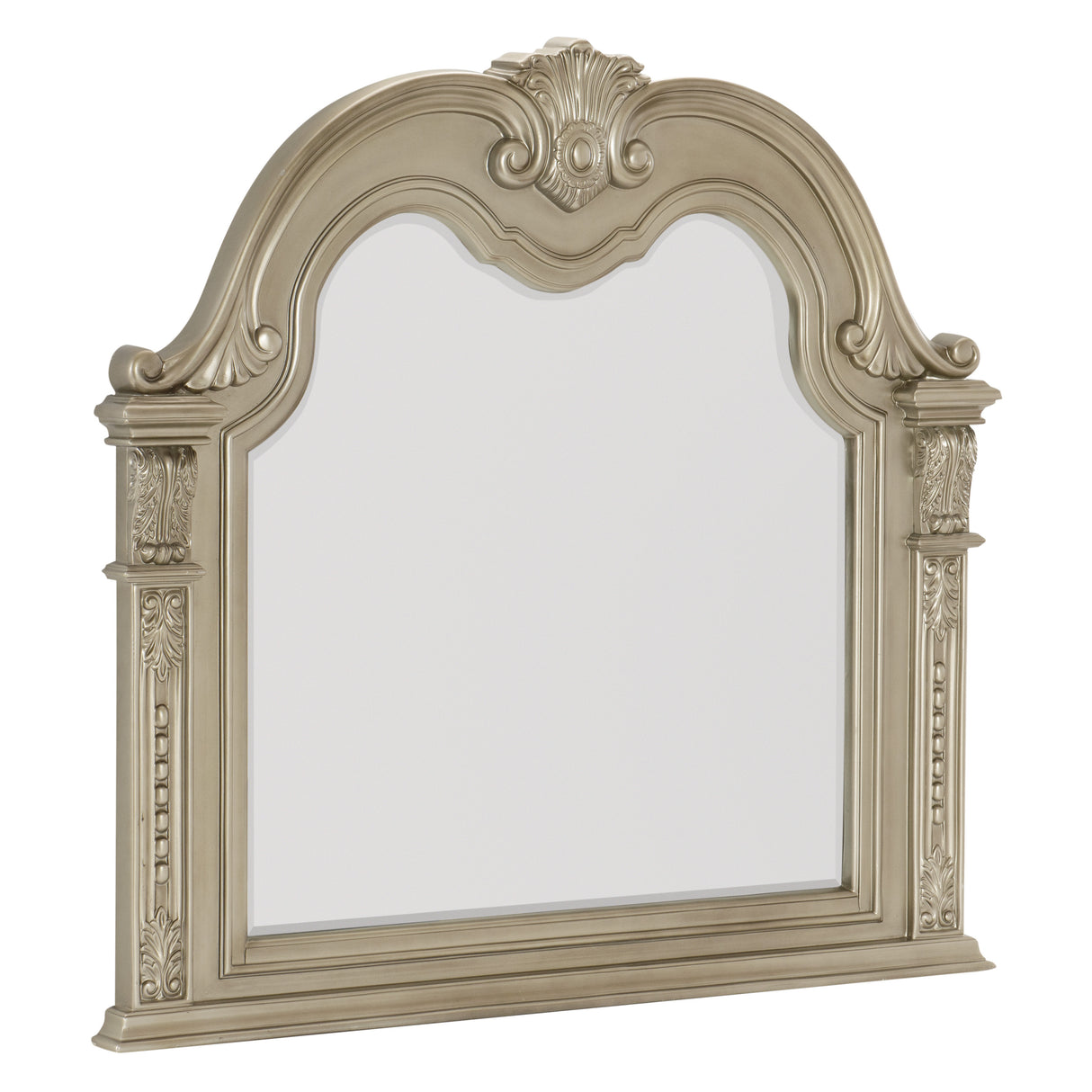 Cavalier Silver 4-Piece Bedroom Set (Queen Bed, Nightstand, Dresser, Mirror) from Homelegance - Luna Furniture