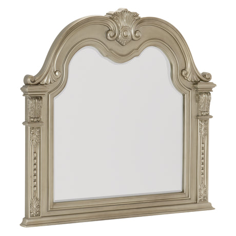 Cavalier Silver 4-Piece Bedroom Set (Queen Bed, Nightstand, Dresser, Mirror) from Homelegance - Luna Furniture