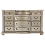 Cavalier Silver 4-Piece Bedroom Set (Queen Bed, Nightstand, Dresser, Mirror) from Homelegance - Luna Furniture