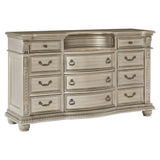 Cavalier Silver 4-Piece Bedroom Set (Queen Bed, Nightstand, Dresser, Mirror) from Homelegance - Luna Furniture