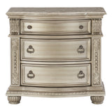 Cavalier Silver 4-Piece Bedroom Set (Queen Bed, Nightstand, Dresser, Mirror) from Homelegance - Luna Furniture