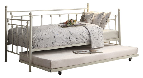 Lorena White Metal Daybed with Trundle - Luna Furniture