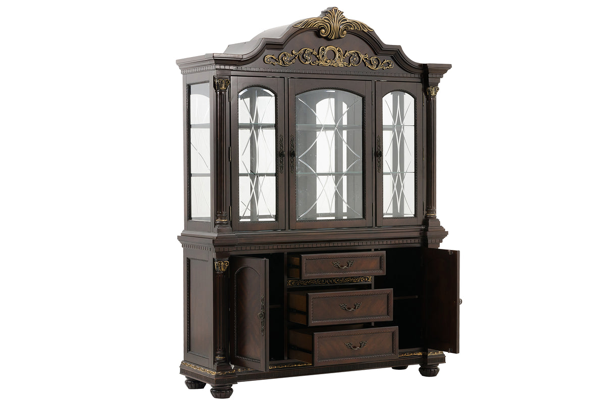 Russian Hill Warm Cherry Buffet & Hutch from Homelegance - Luna Furniture