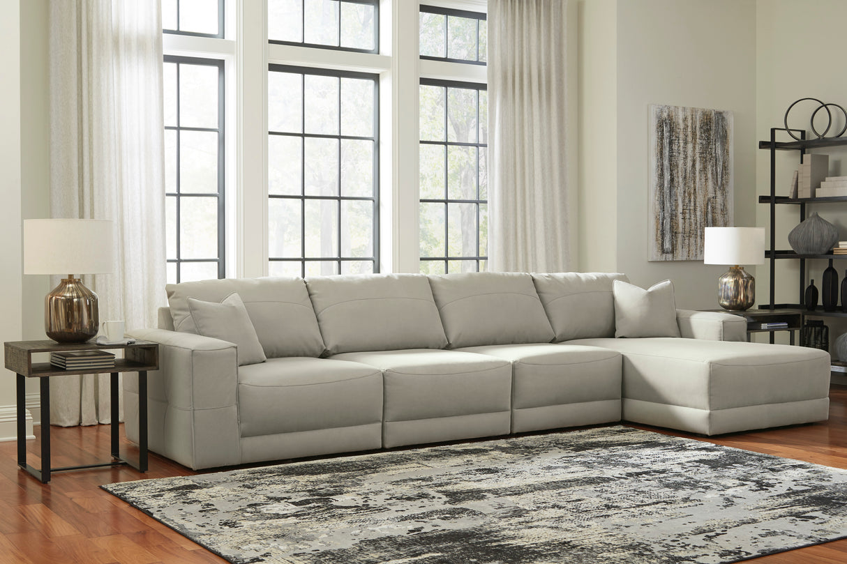 Next-Gen Gaucho Gray 4-Piece RAF Chaise Sectional from Ashley - Luna Furniture
