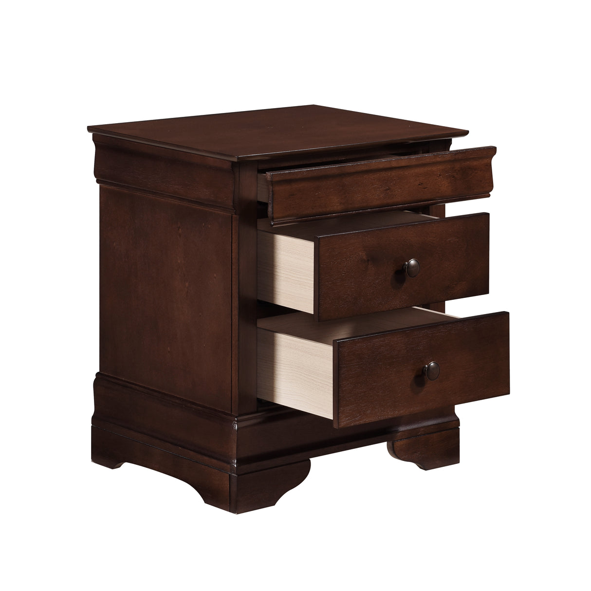 Abbeville Cherry Nightstand, Hidden Drawer from Homelegance - Luna Furniture