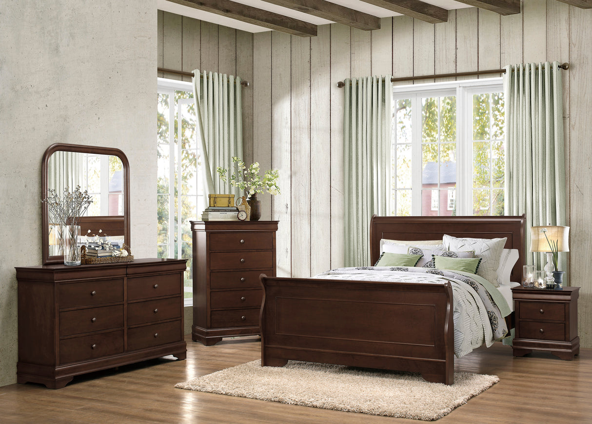 Abbeville Cherry Full Sleigh Bed from Homelegance - Luna Furniture