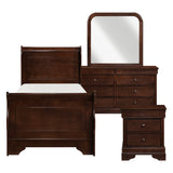 Abbeville Cherry 4-Piece Youth Bedroom Set (Twin Bed, Nightstand, Dresser, Mirror) from Homelegance - Luna Furniture