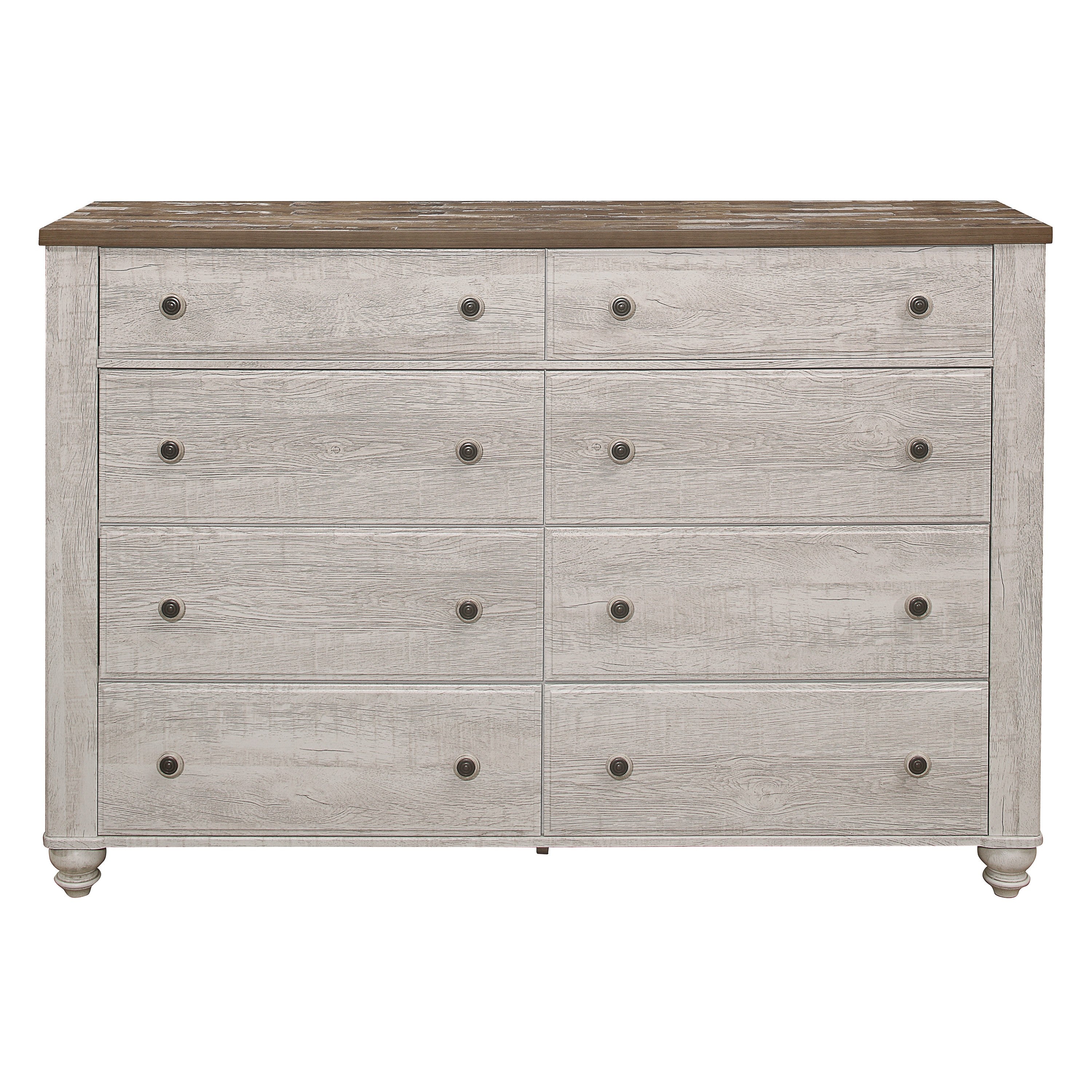 Nashville Antique White/Brown Dresser from Homelegance - Luna Furniture