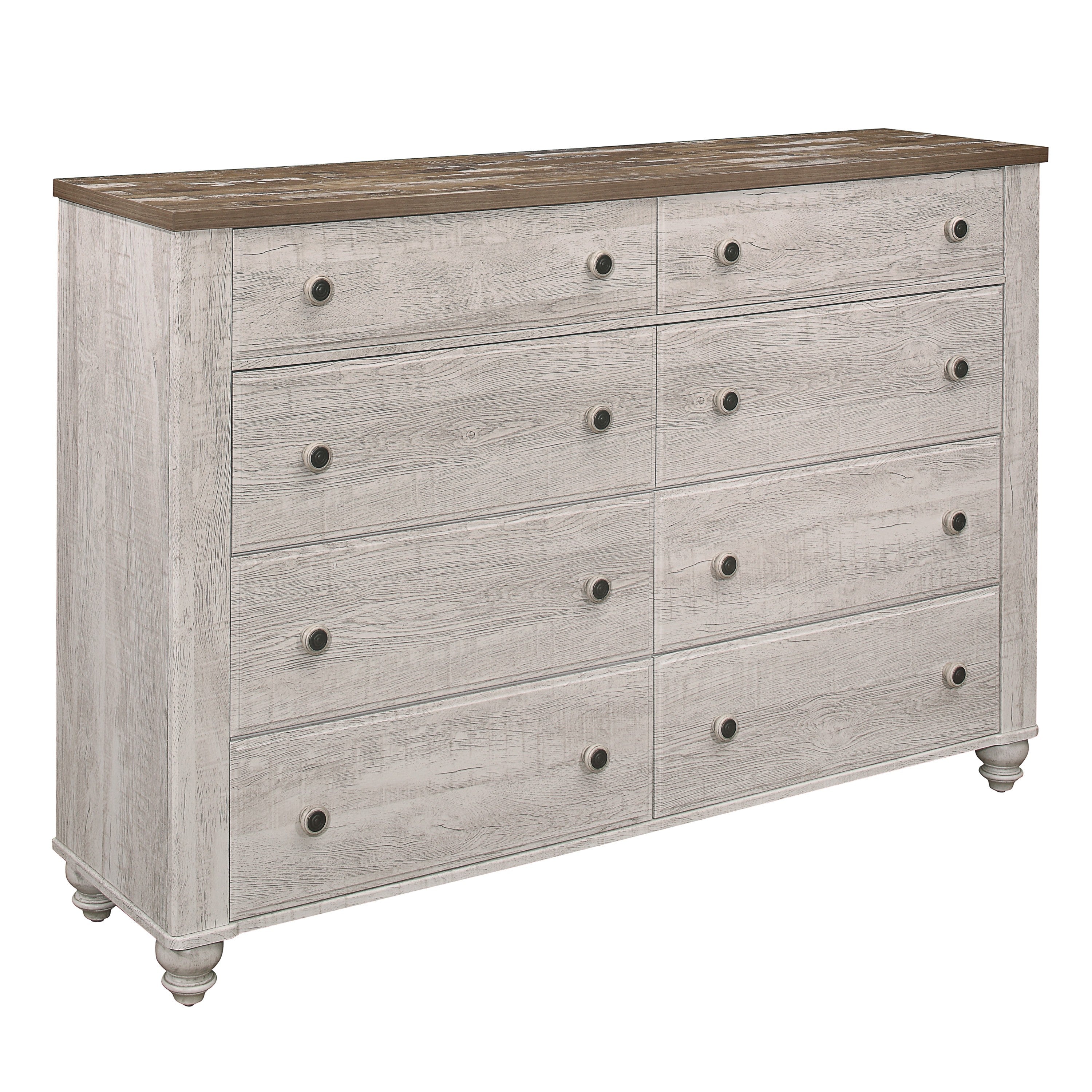 Nashville Antique White/Brown Dresser from Homelegance - Luna Furniture