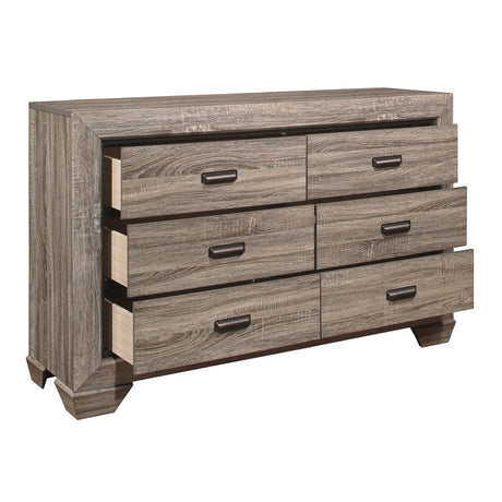 Beechnut Light Elm 4-Piece Bedroom Set (Queen Bed, Nightstand, Dresser, Mirror) from Homelegance - Luna Furniture