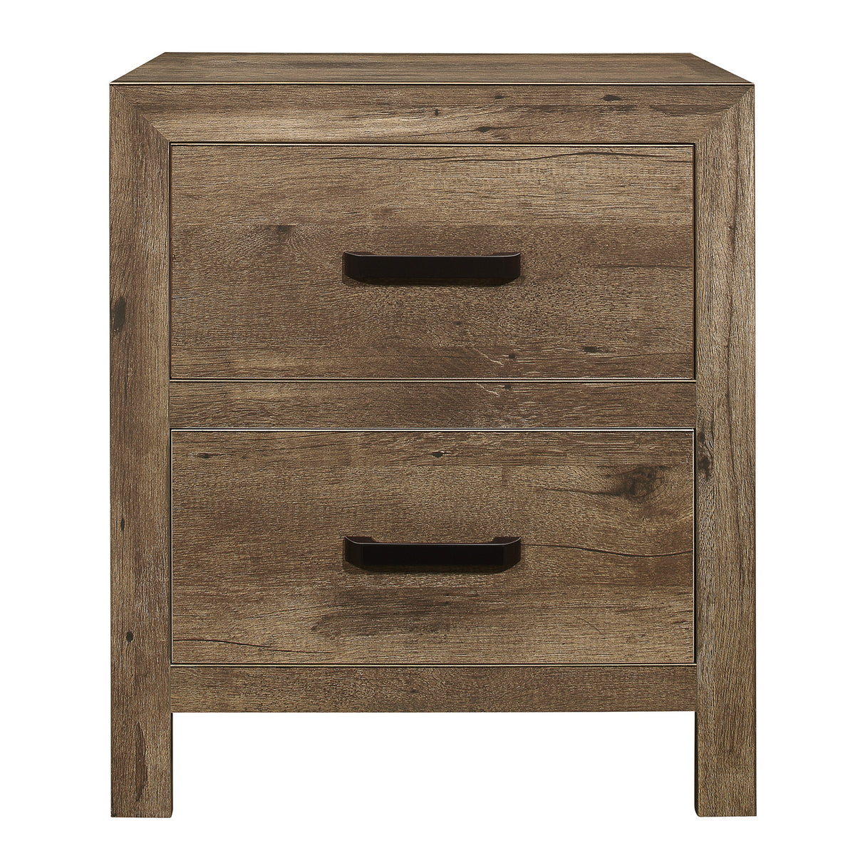 Mandan Weathered Pine 4-Piece Bedroom Set (Queen Bed, Nightstand, Dresser, Mirror) from Homelegance - Luna Furniture