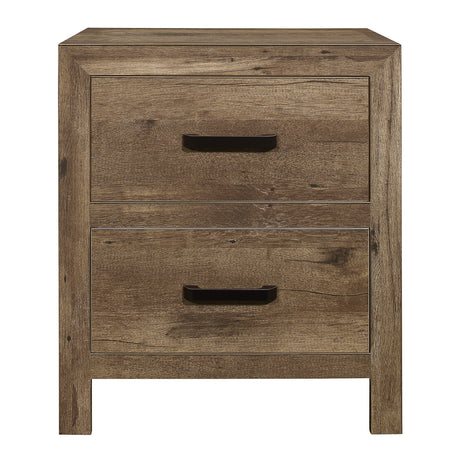 Mandan Weathered Pine 4-Piece Bedroom Set (Queen Bed, Nightstand, Dresser, Mirror) from Homelegance - Luna Furniture