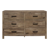 Mandan Weathered Pine 4-Piece Bedroom Set (Queen Bed, Nightstand, Dresser, Mirror) from Homelegance - Luna Furniture