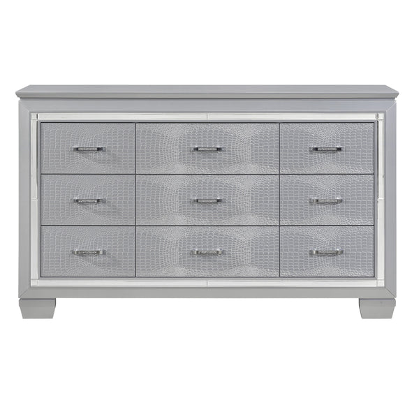 Allura Silver LED Upholstered Panel Bedroom Set - Luna Furniture