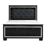 Allura Black Queen LED Upholstered Panel Bed from Homelegance - Luna Furniture