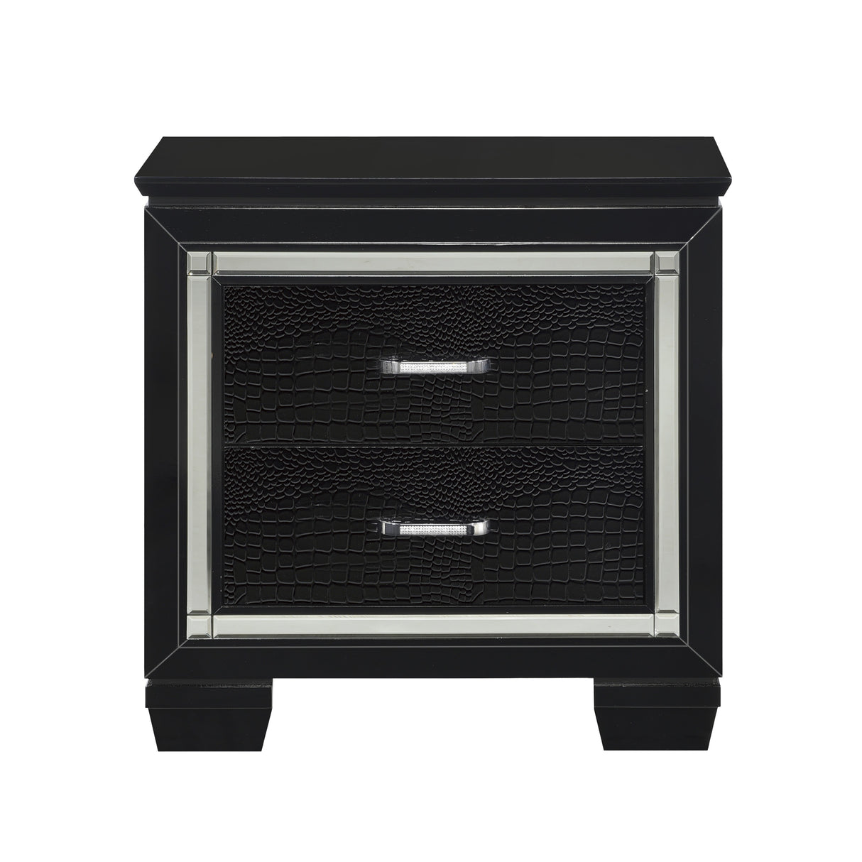 Allura Black LED Upholstered Panel Bedroom Set - Luna Furniture