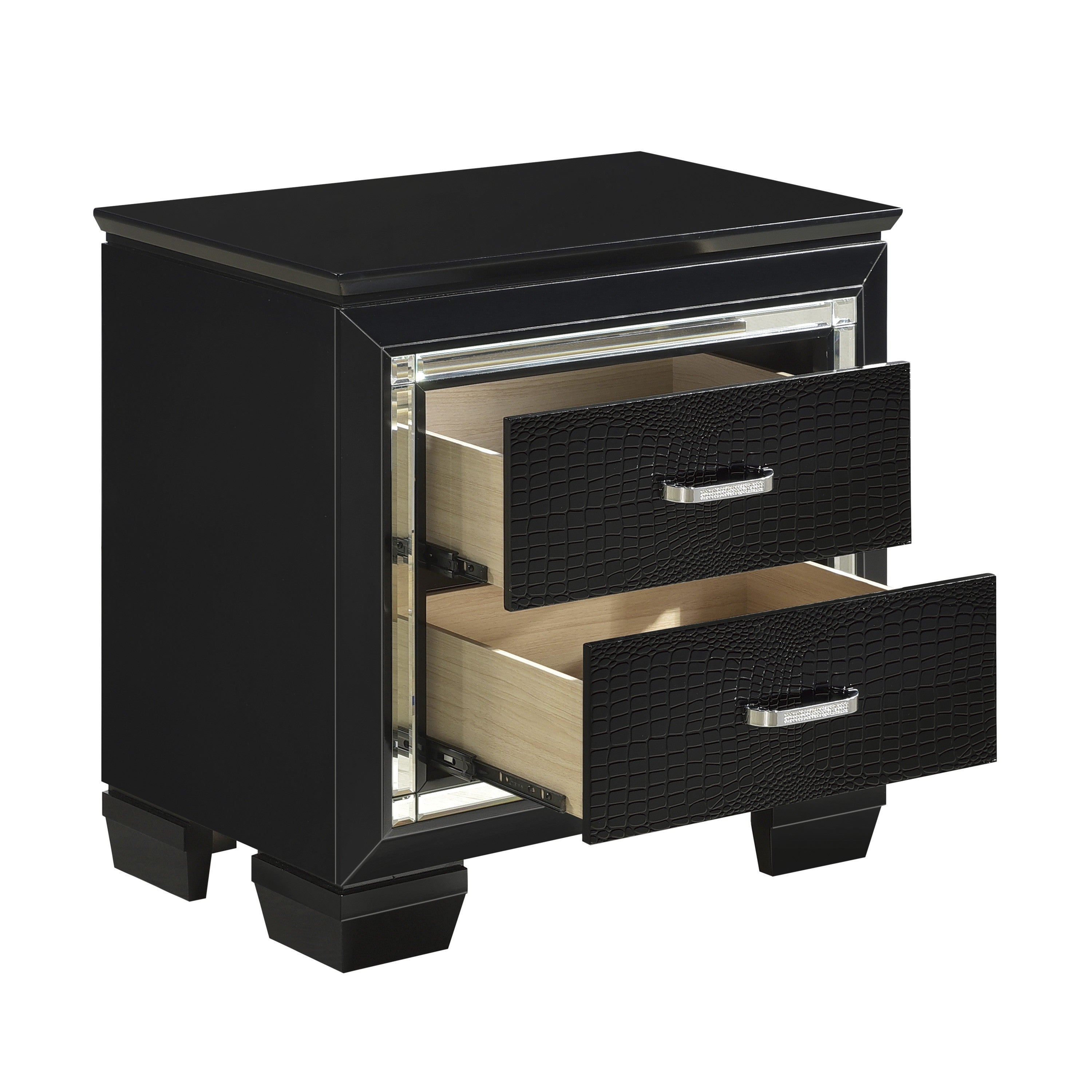 Allura Black Nightstand from Homelegance - Luna Furniture