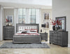 Allura Gray Queen LED Upholstered Panel Bed - Luna Furniture