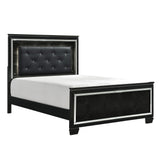 Allura Black Queen Bed, LED Lighting from Homelegance - Luna Furniture