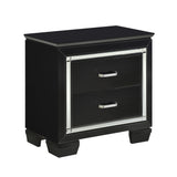 Allura Black 4-Piece Bedroom Set (Queen Bed, Nightstand, Dresser, Mirror) from Homelegance - Luna Furniture
