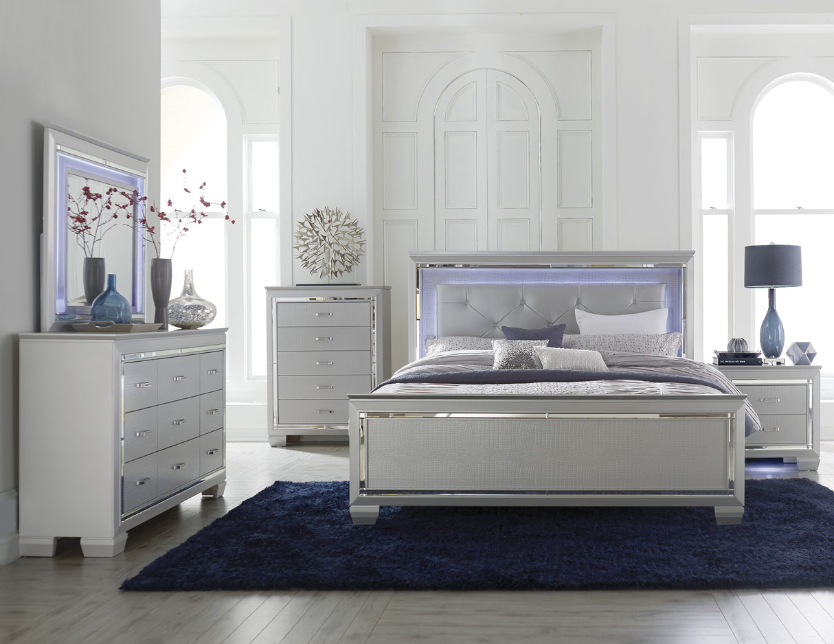 Allura Silver Full Bed, LED Lighting from Homelegance - Luna Furniture