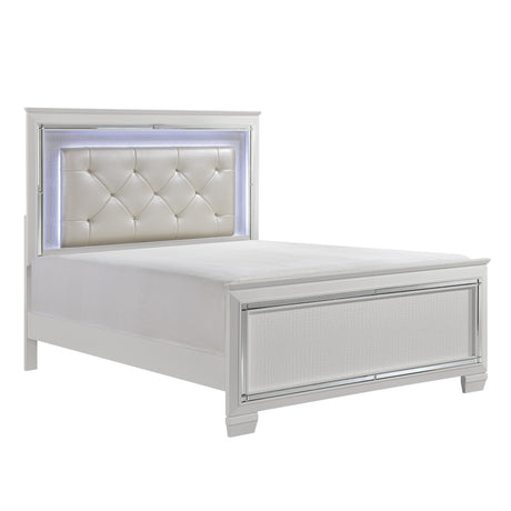 Allura White Eastern King Bed, LED Lighting from Homelegance - Luna Furniture