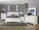 Allura White Eastern King Bed, LED Lighting from Homelegance - Luna Furniture