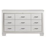 Allura White 4-Piece Bedroom Set (Queen Bed, Nightstand, Dresser, Mirror) from Homelegance - Luna Furniture