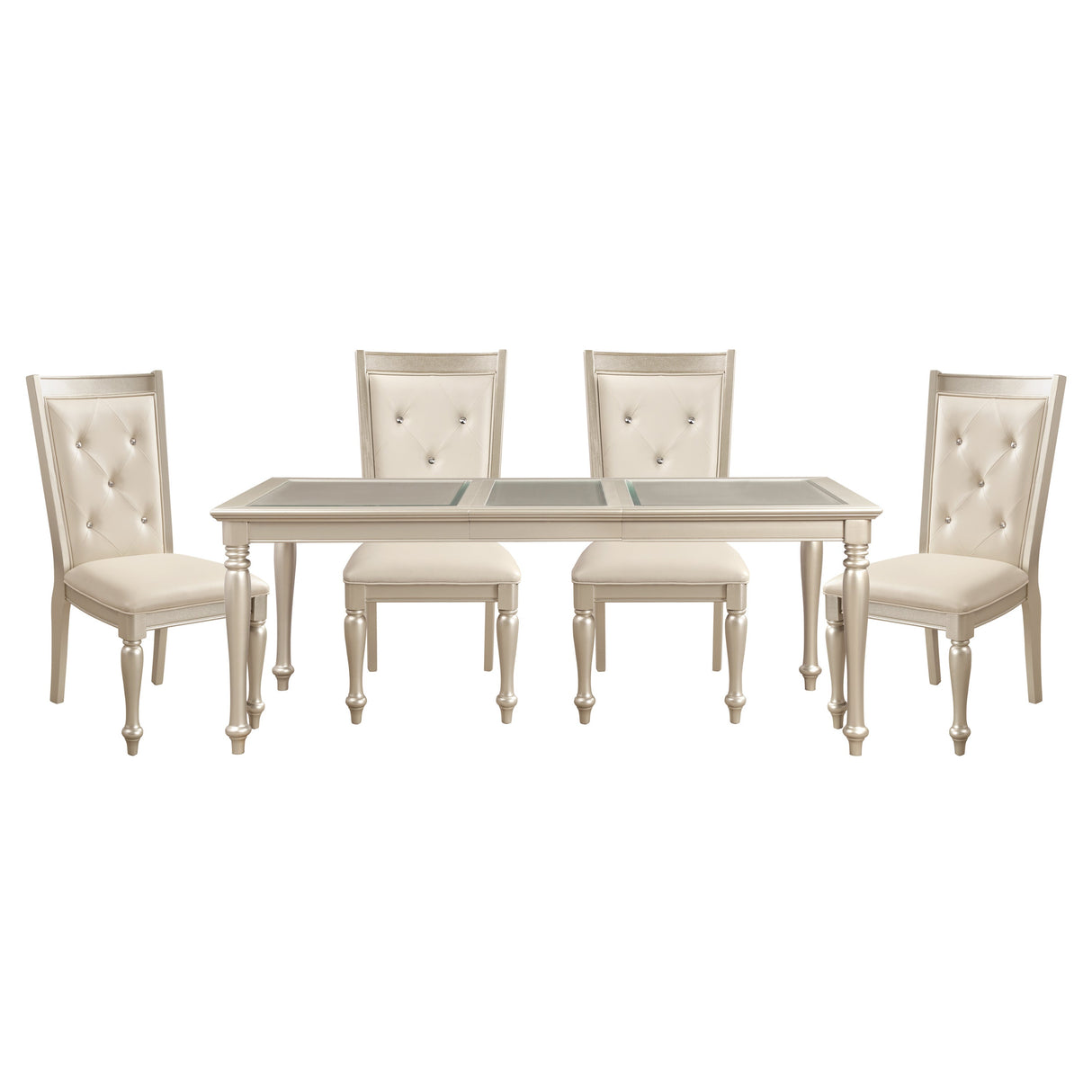 Celandine Silver Extendable Dining Set -  - Luna Furniture