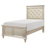 Celandine Silver 4-Piece Youth Bedroom Set (Twin Bed, Nightstand, Dresser, Mirror) from Homelegance - Luna Furniture