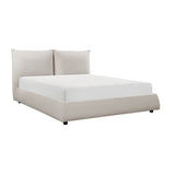 Linna Beige Queen Upholstered Platform Bed from Homelegance - Luna Furniture