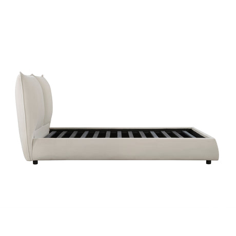 Linna Beige Queen Upholstered Platform Bed from Homelegance - Luna Furniture