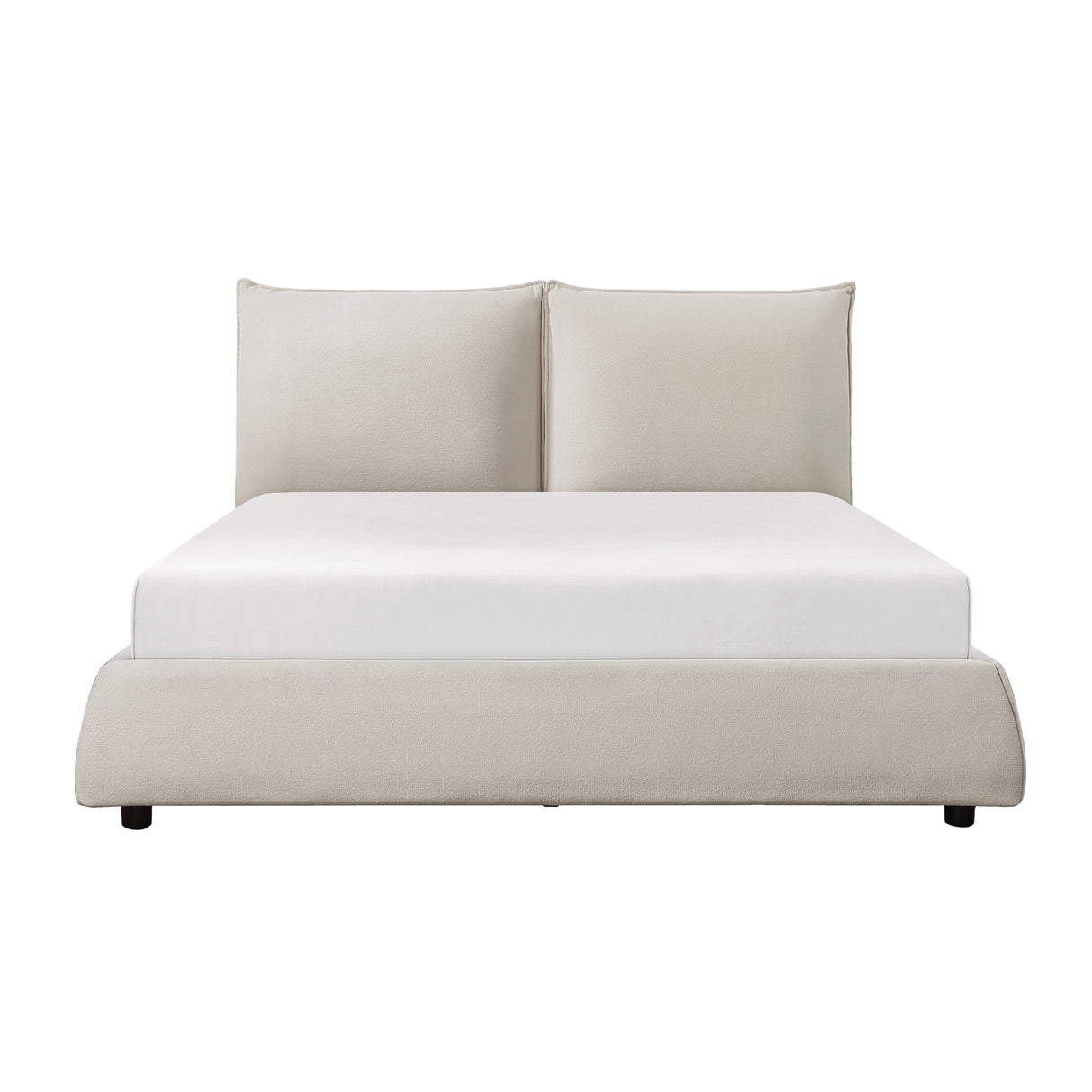 Linna Beige Full Upholstered Platform Bed from Homelegance - Luna Furniture